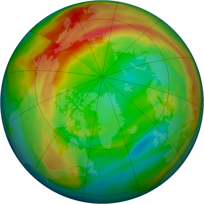 Arctic ozone map for 11 February 2005